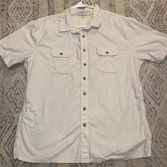 croft & barrow Other - Light Cream Short Sleeve Button-Up Shirt